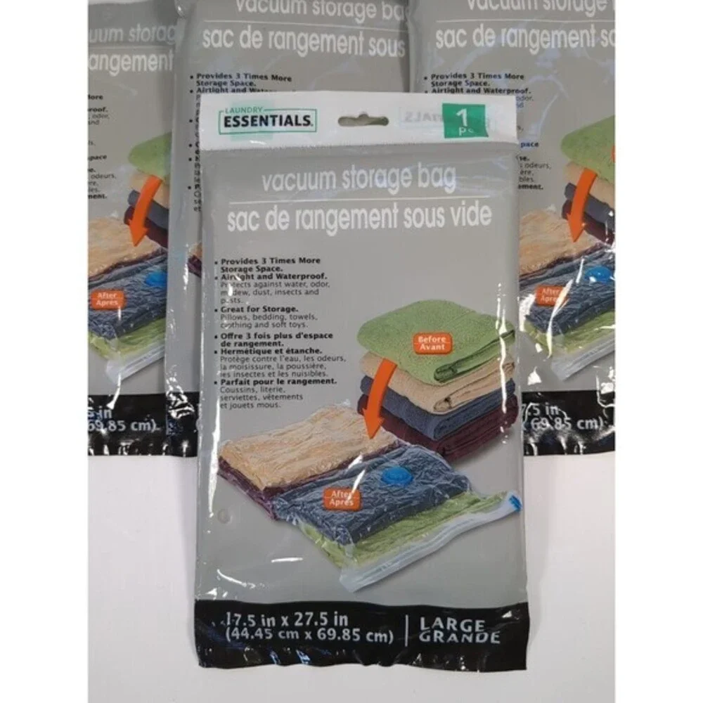 Laundry Essentials Large Vacuum Seal Storage Bags 17.5 x 27.5 Inches‎ Set of 7